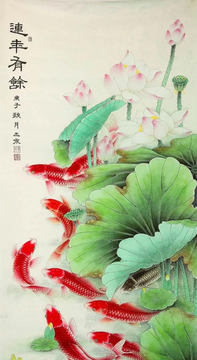 好运连连：国画荷花图欣赏，荷花的寓意和象征