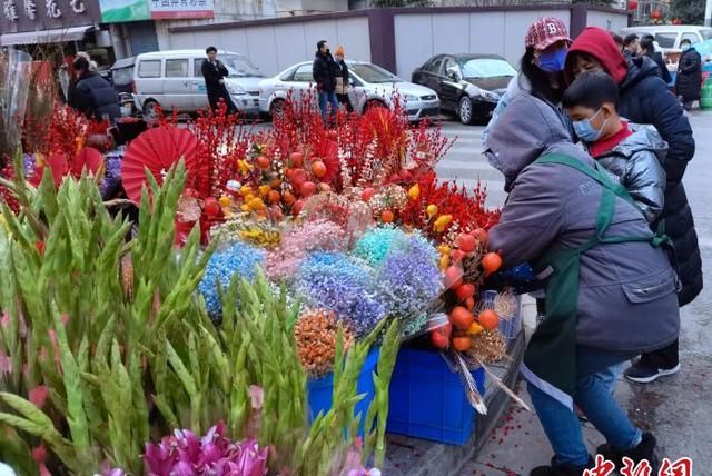 （新春走基层）西安花市春节“不打烊” 热销芬芳“年味儿”