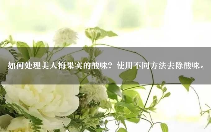 如何处理美人梅果实的酸味？使用不同方法去除酸味。