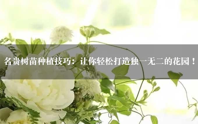 名贵树苗种植技巧：让你轻松打造独一无二的花园！