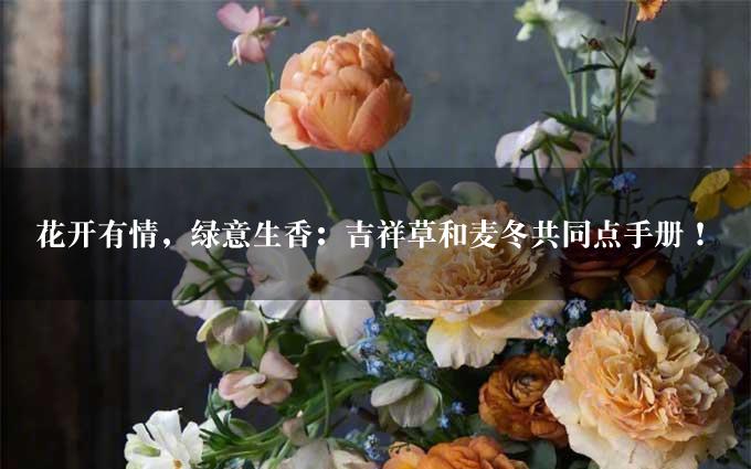 花开有情，绿意生香：吉祥草和麦冬共同点手册！