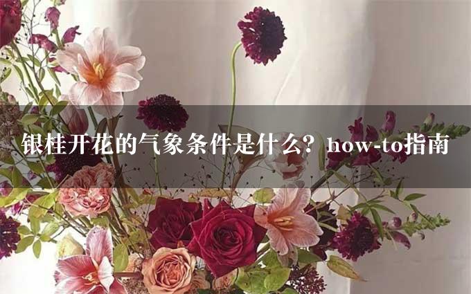 银桂开花的气象条件是什么？how-to指南